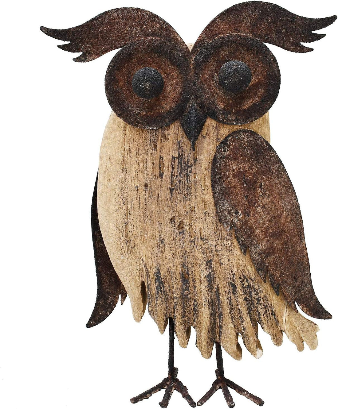 Rustic wooden owl figurine as a fall décor accent