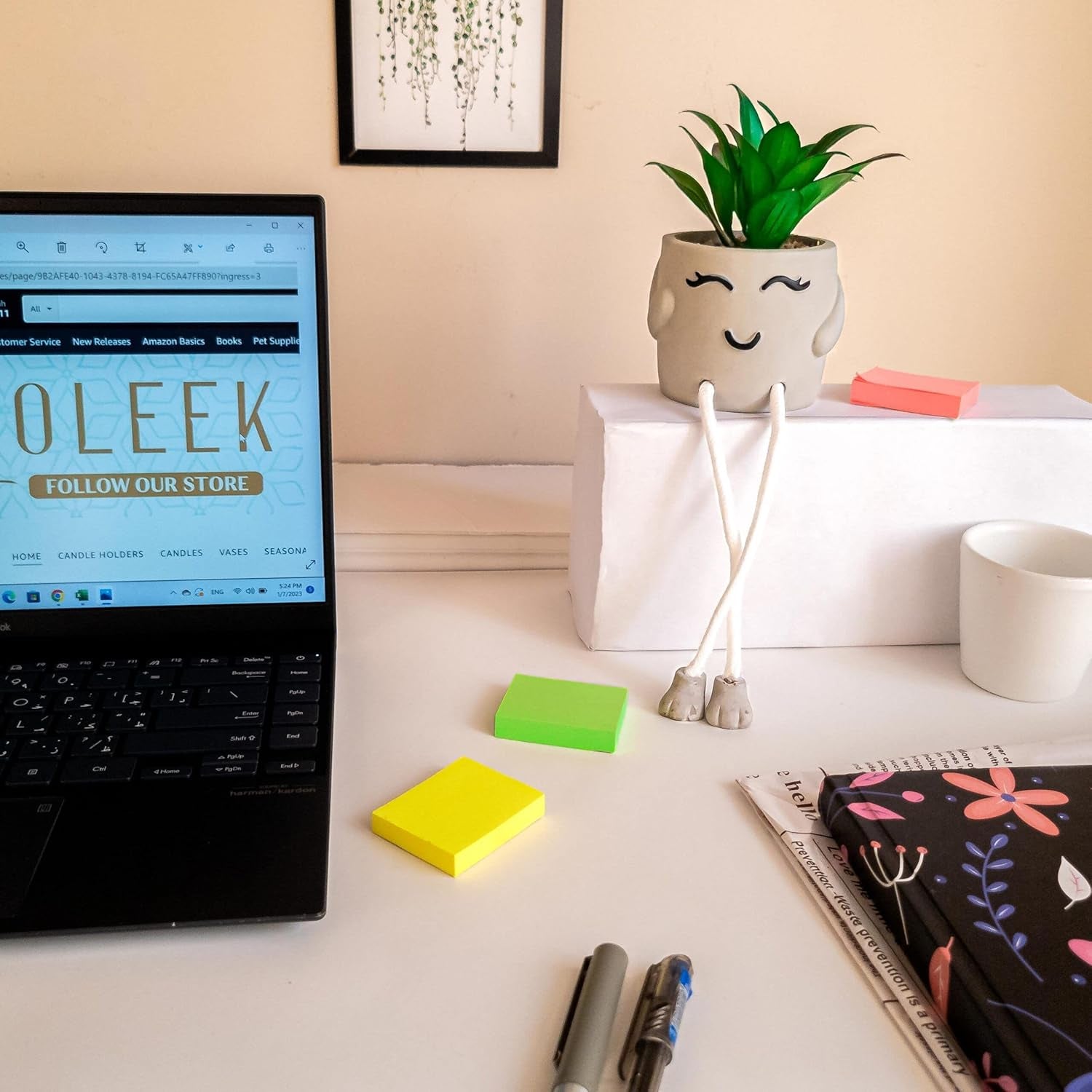 Small Fake Plants Office Decor - Fake Succulents Plants Artificial for Desk Decor - Fake Plant Office Decorations for Work - Office Decor for Women - Office Plants Cubicle Accessories Room Decor