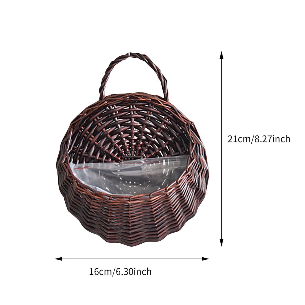 Home Decor , Handmade Woven Hanging Basket Storage Basket Flower Pot Hanging Wall Basket