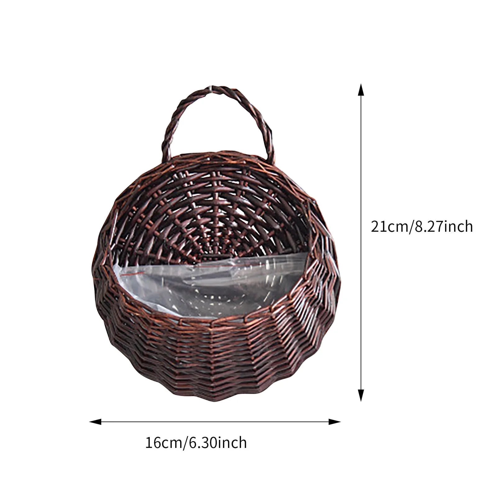 Home Decor , Handmade Woven Hanging Basket Storage Basket Flower Pot Hanging Wall Basket