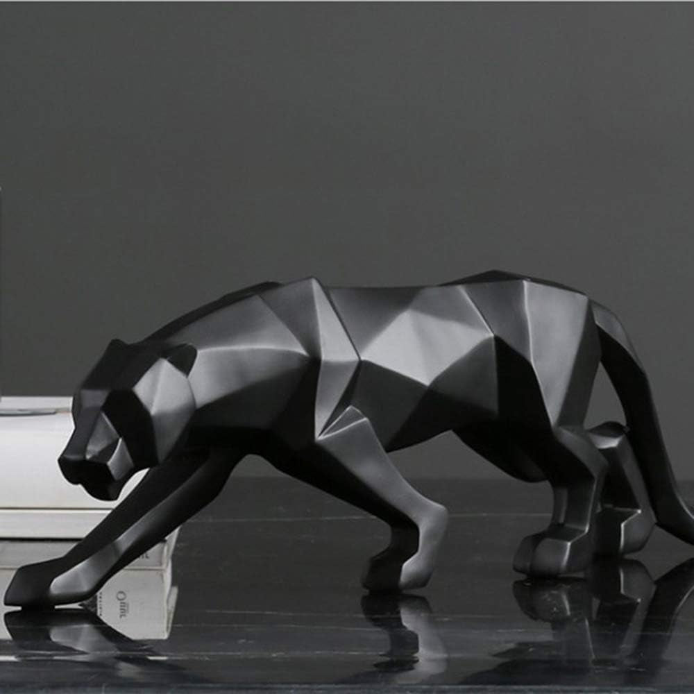 Nordic Modern Polyresin Cheetah Figurine Home Decor, Originality Home Decoration Furnishing Animal Ornament Resin, Resin Statues Home Decor Ornament Figures, Black