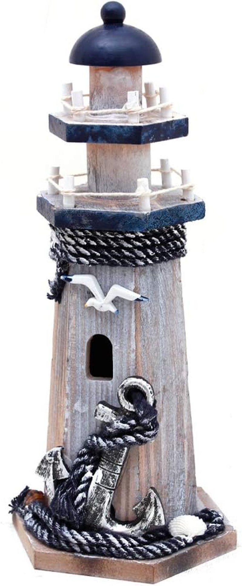Anita Store Handcrafted Wooden Lighthouse Coastal Decor