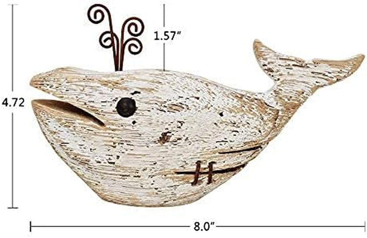 Wooden Whale Decor,Decorative Nautical Whale Rustic Ocean Sea Beach Themed Whale Decoration,Handcrafted Tabletop Nautical Themed Home Decor Bathroom Decor (1)