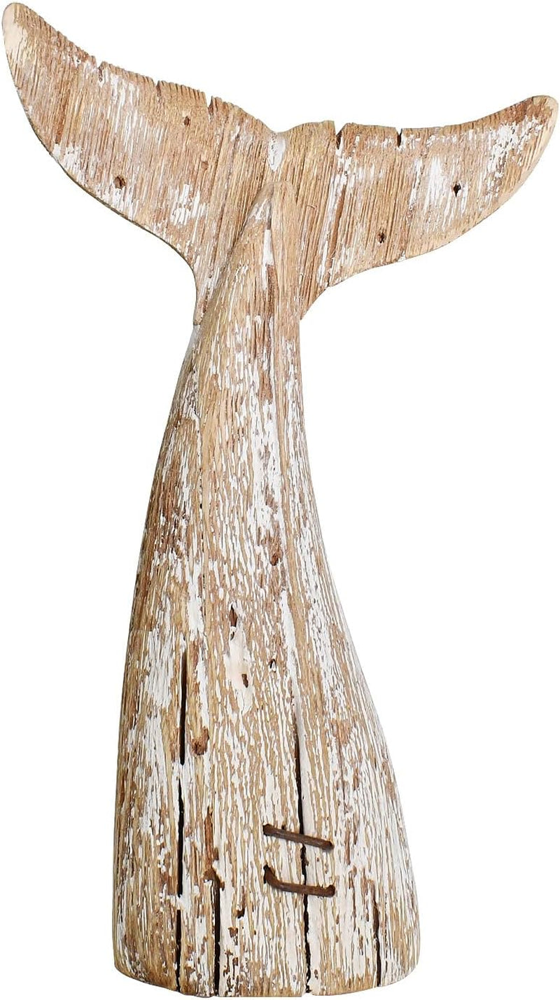 Anita Store Hand-Painted Wooden Whale Tail Coastal Decor