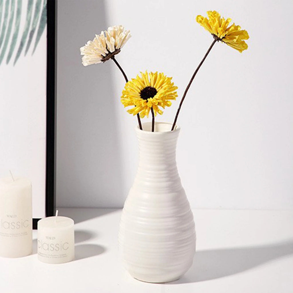 White Tall Floor Vase, 8.27×2.16" Vase, Decorative Flower Vases for Modern Home Decor Living Room Office Bedroom Kitchen Wedding Centerpieces Farmhouse Decor Cute Vases, Home Gifts Women Mom