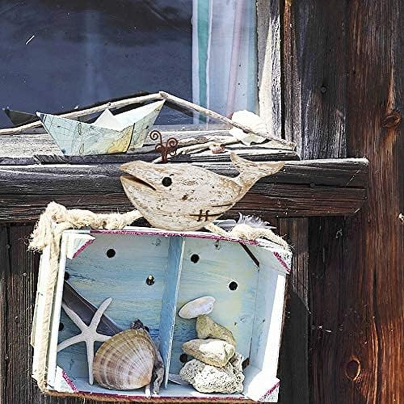 Wooden Whale Decor,Decorative Nautical Whale Rustic Ocean Sea Beach Themed Whale Decoration,Handcrafted Tabletop Nautical Themed Home Decor Bathroom Decor (1)
