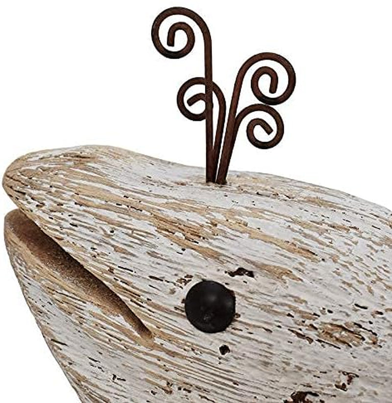 Wooden Whale Decor,Decorative Nautical Whale Rustic Ocean Sea Beach Themed Whale Decoration,Handcrafted Tabletop Nautical Themed Home Decor Bathroom Decor (1)