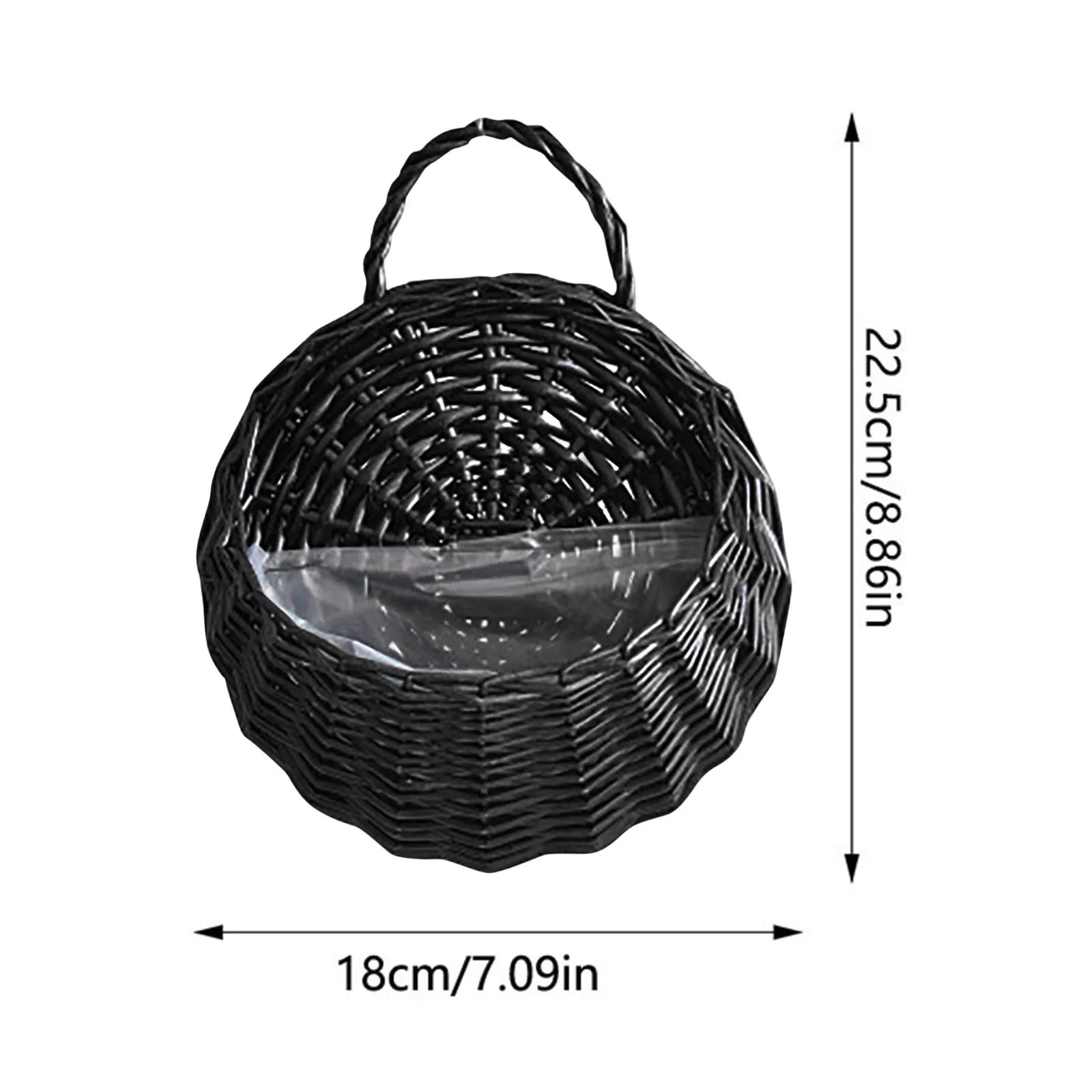 Home Decor , Handmade Woven Hanging Basket Storage Basket Flower Pot Hanging Wall Basket