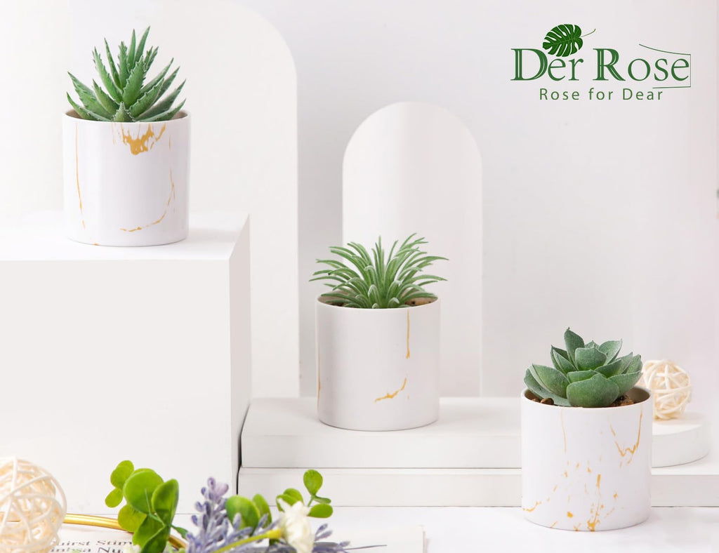 3 Pack Small Fake Plants Succulents Plants Artificial in Pots for Home Office Desk Decor for Women