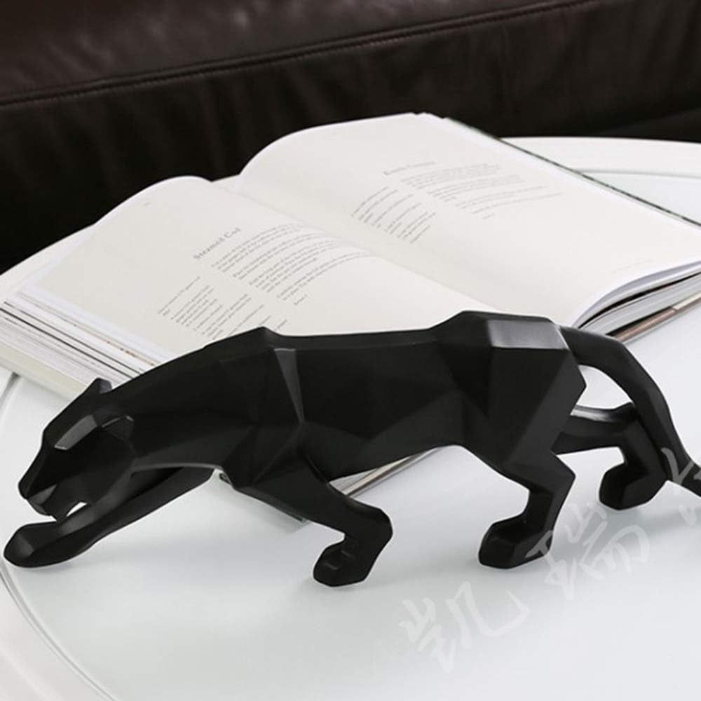 Nordic Modern Polyresin Cheetah Figurine Home Decor, Originality Home Decoration Furnishing Animal Ornament Resin, Resin Statues Home Decor Ornament Figures, Black