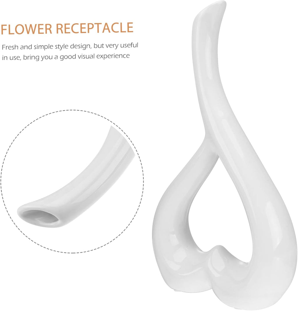 Ceramic Receptacle Ceramic Vases Decorative Heart-Shaped Desktop Ornament for Home Decor Living Room Bedroom