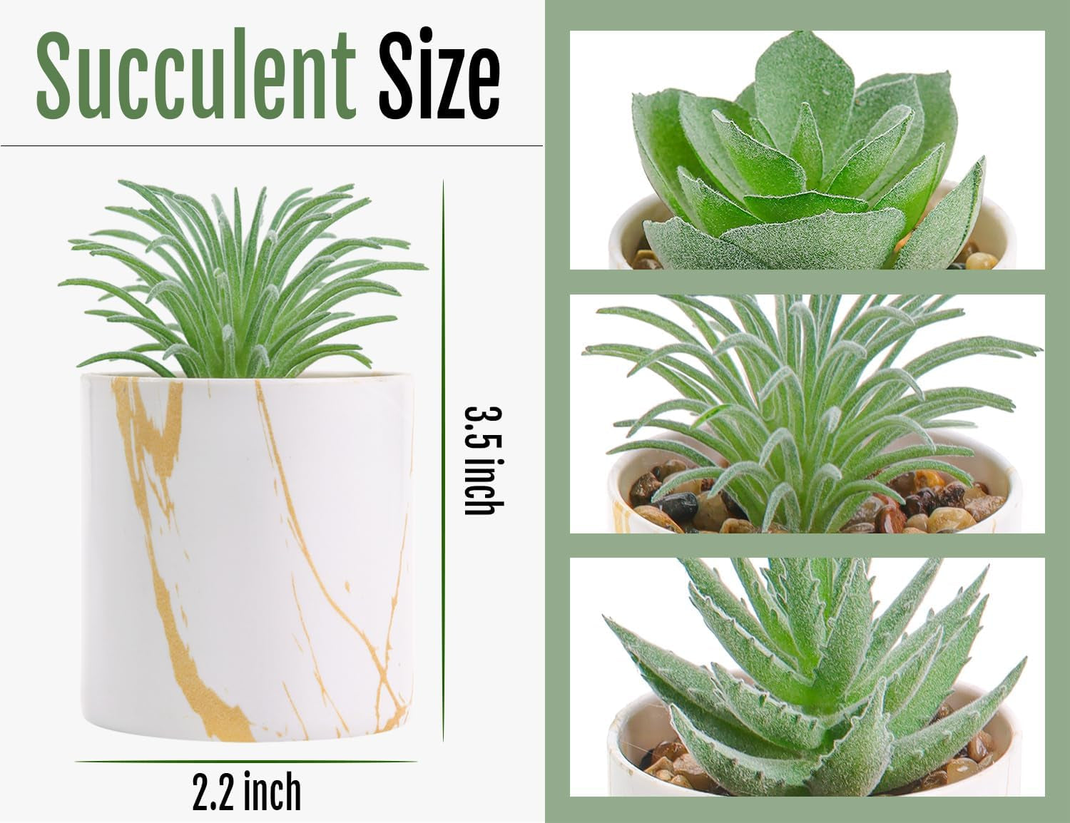 3 Pack Small Fake Plants Succulents Plants Artificial in Pots for Home Office Desk Decor for Women
