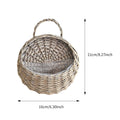 Anita Store Handwoven Wicker Hanging Wall Basket Gray Storage