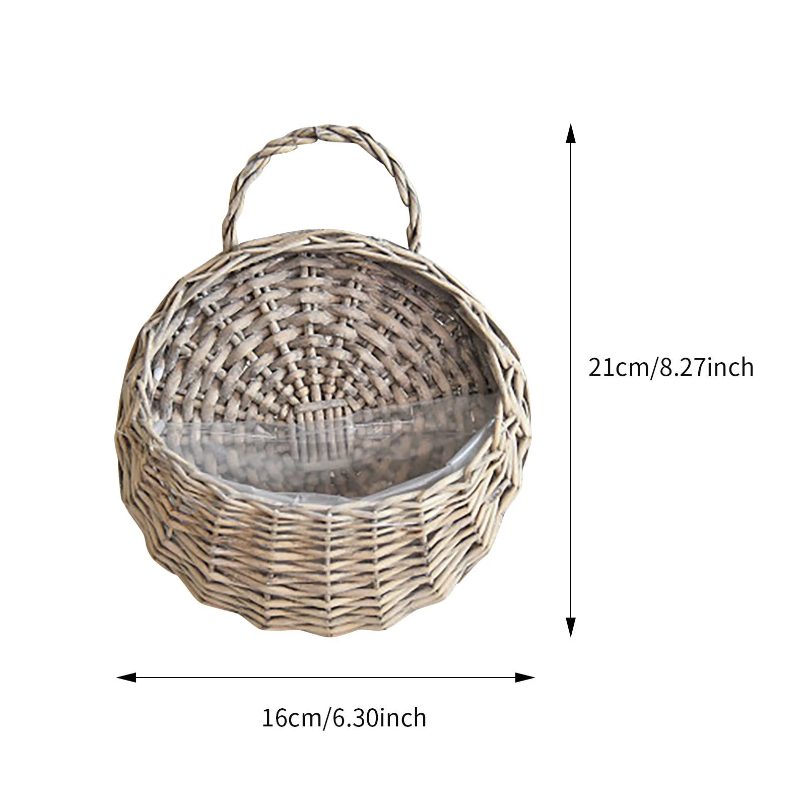 Anita Store Handwoven Wicker Hanging Wall Basket Gray Storage